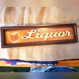 Rare Vintage sign has a Manhattan drink and the word liquor